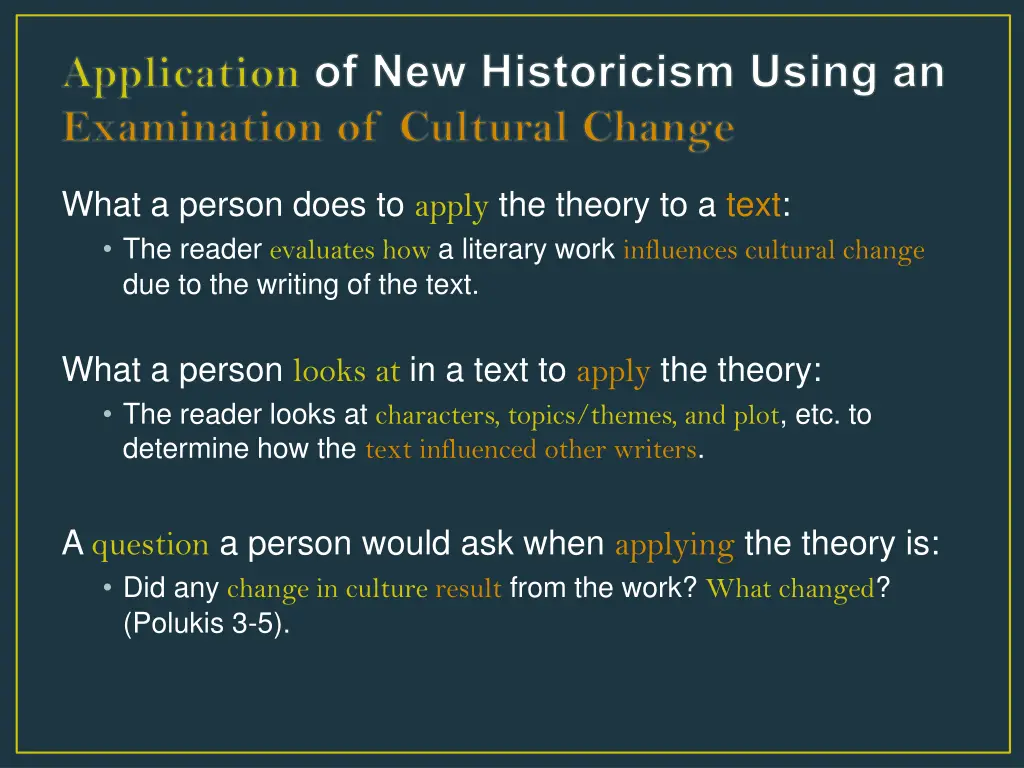 application of new historicism using