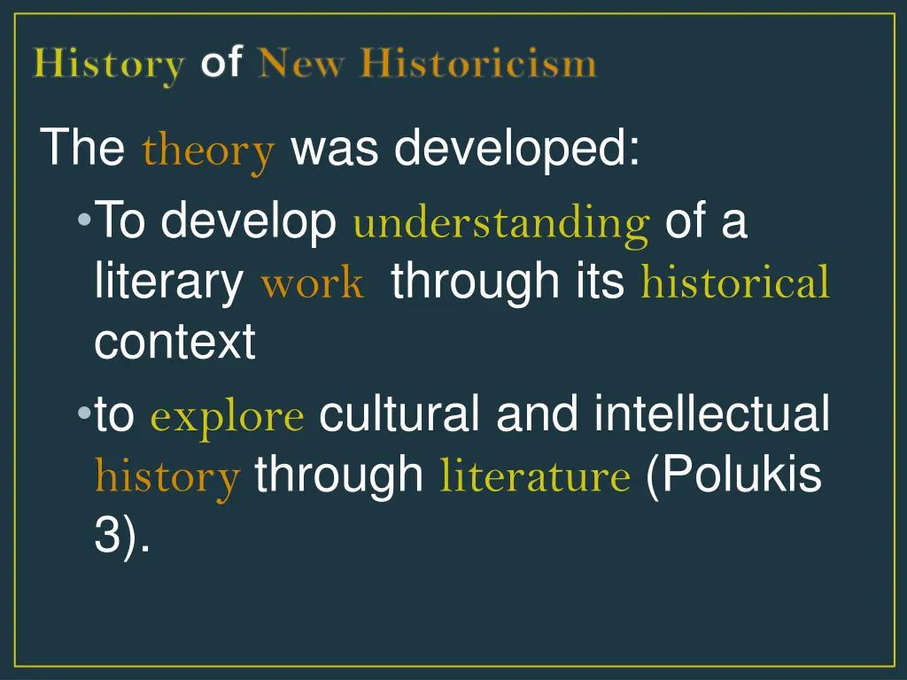 history of new historicism 1