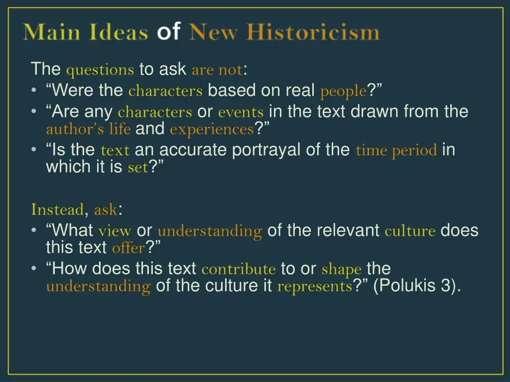 main ideas of new historicism