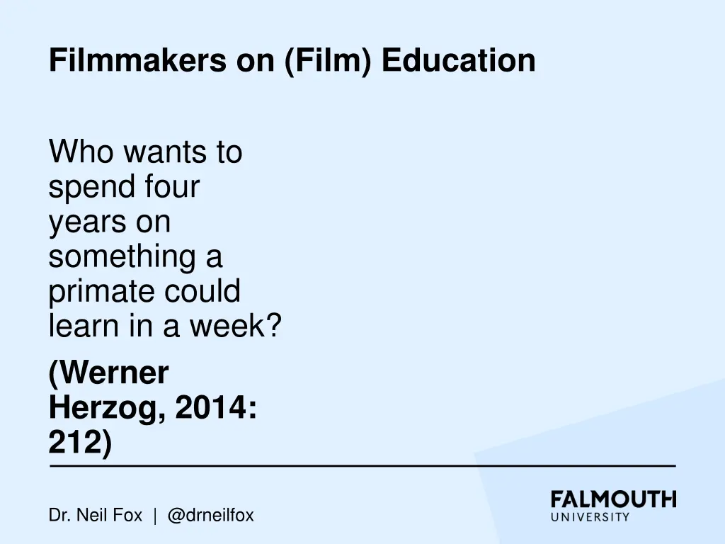 filmmakers on film education 2