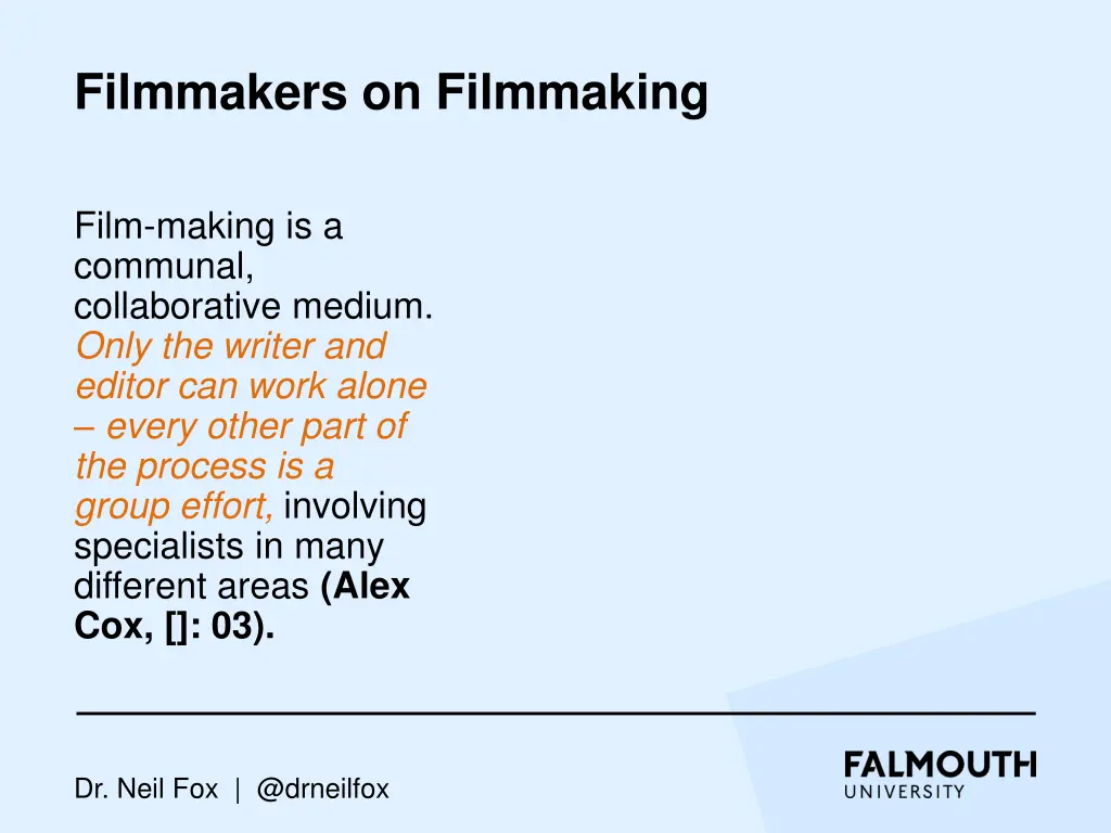 filmmakers on filmmaking 2