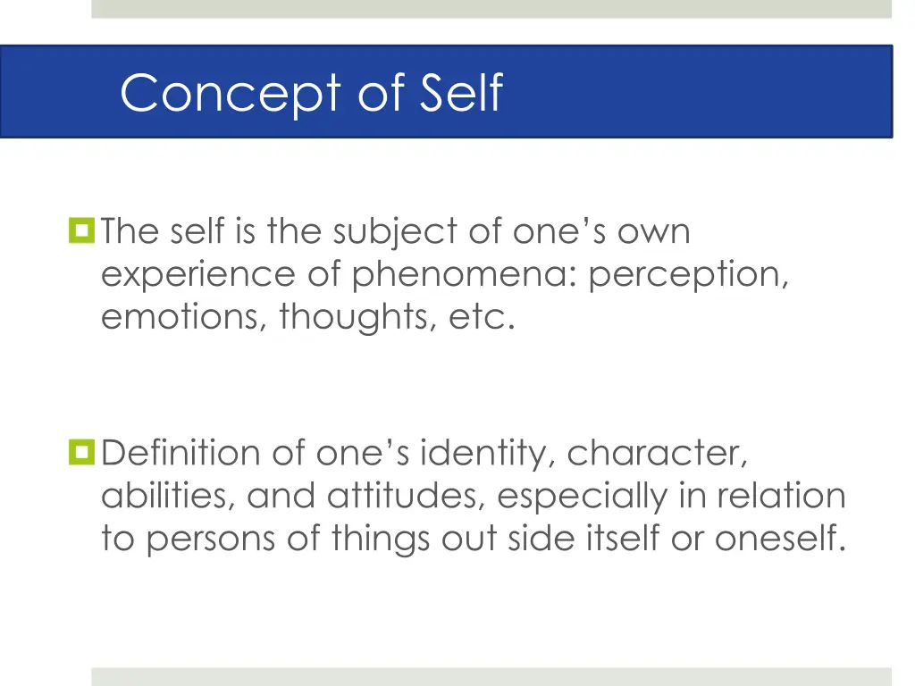 concept of self