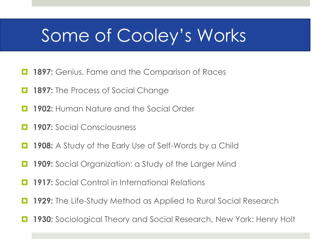 some of cooley s works