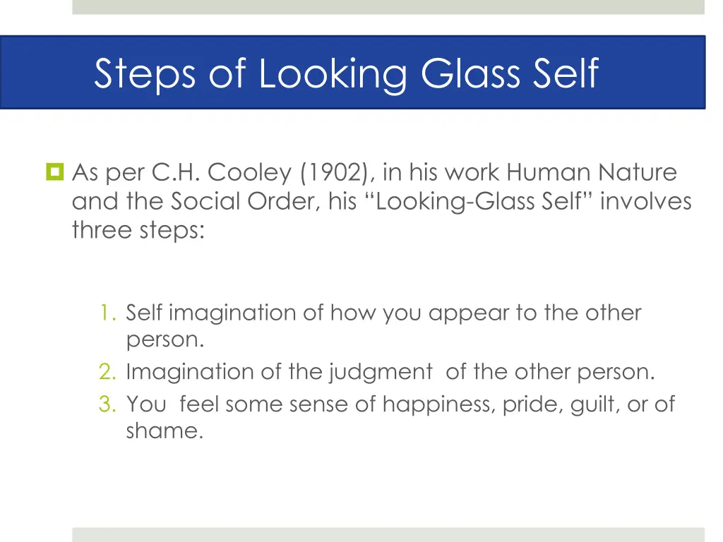 steps of looking glass self