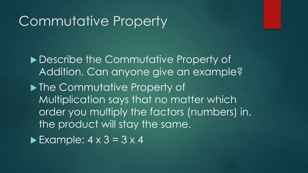 commutative property