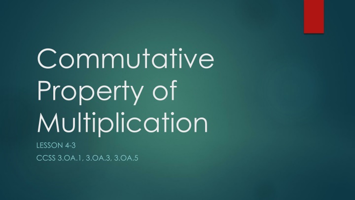 commutative property of multiplication lesson