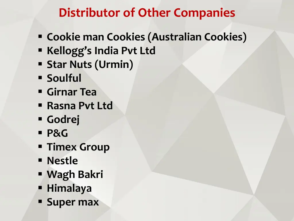 distributor of other companies