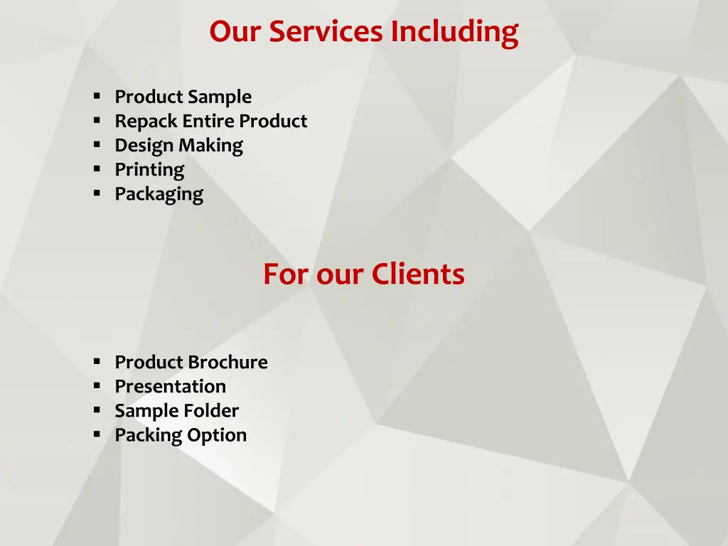 our services including