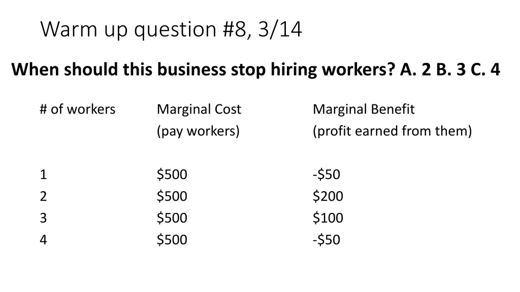 warm up question 8 3 14