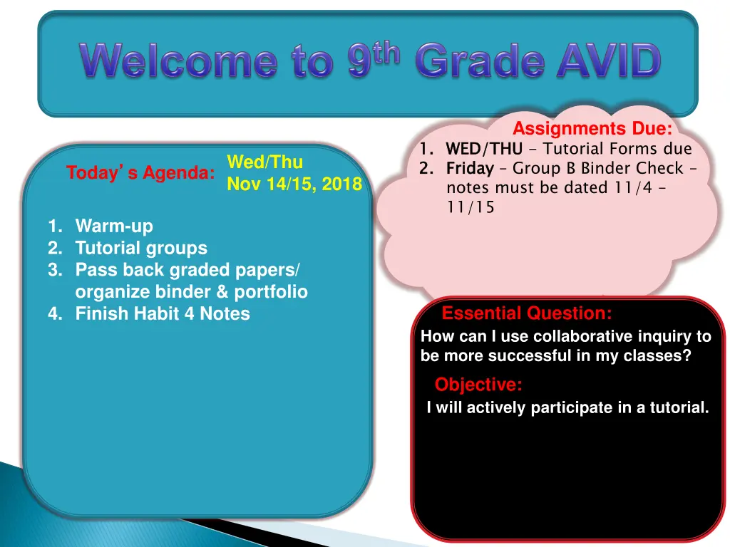 assignments due wed thu tutorial forms