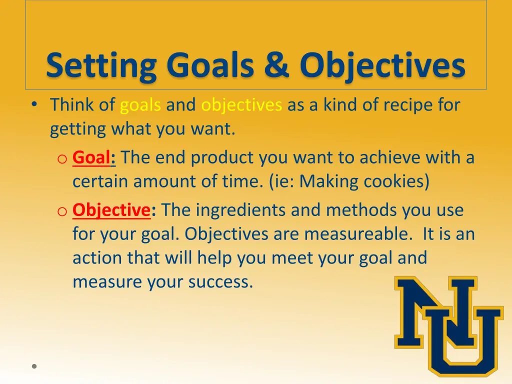 setting goals objectives think of goals