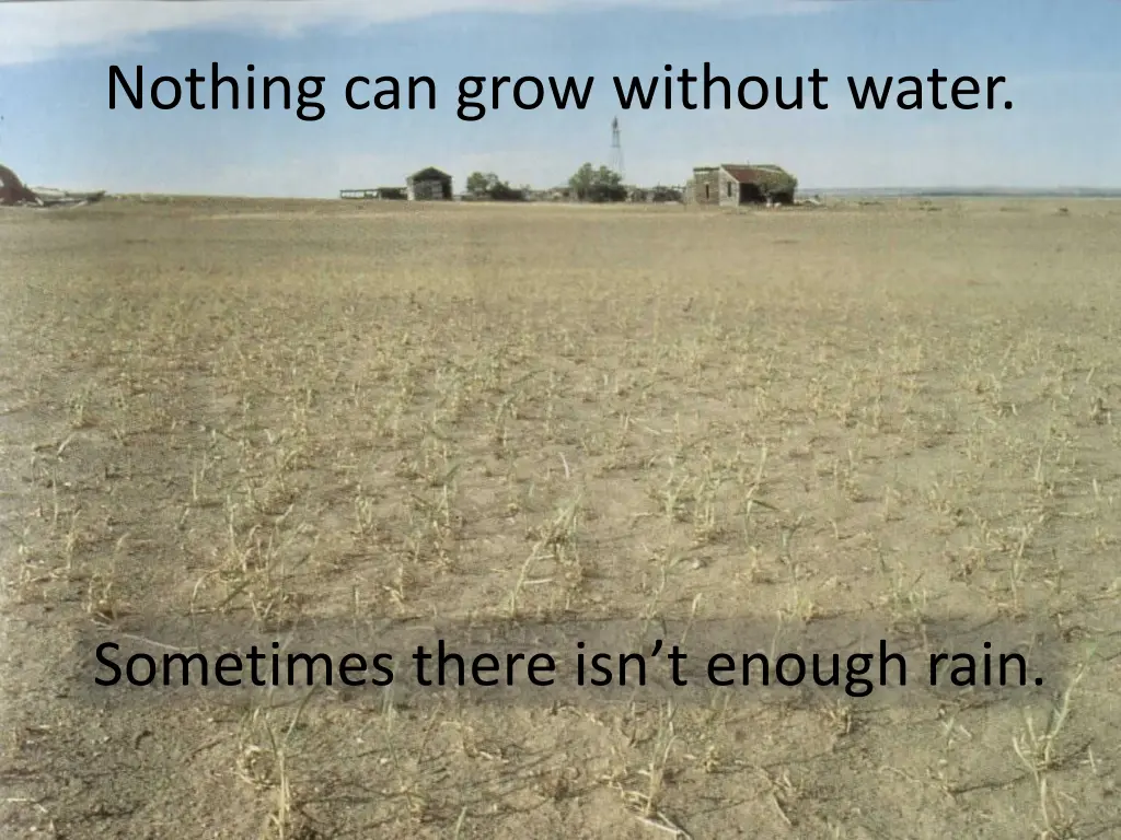 nothing can grow without water