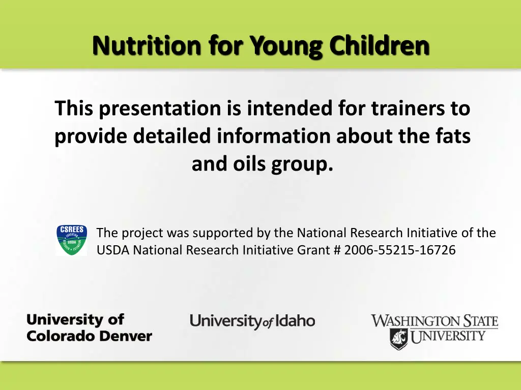 nutrition for young children