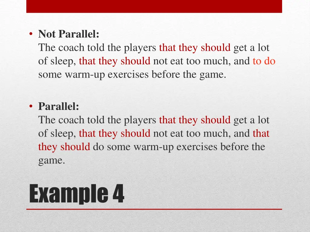 not parallel the coach told the players that they