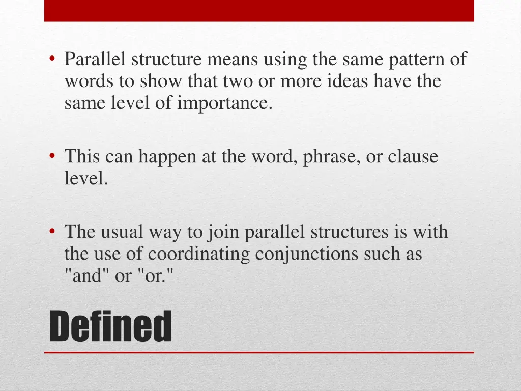 parallel structure means using the same pattern