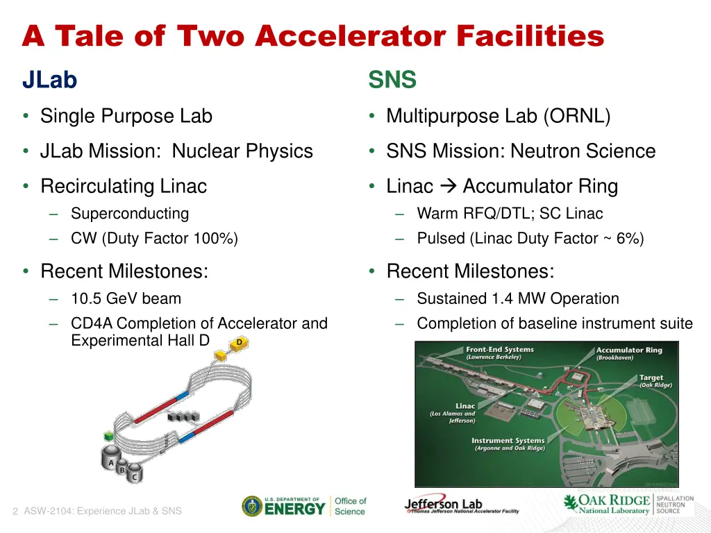 a tale of two accelerator facilities jlab