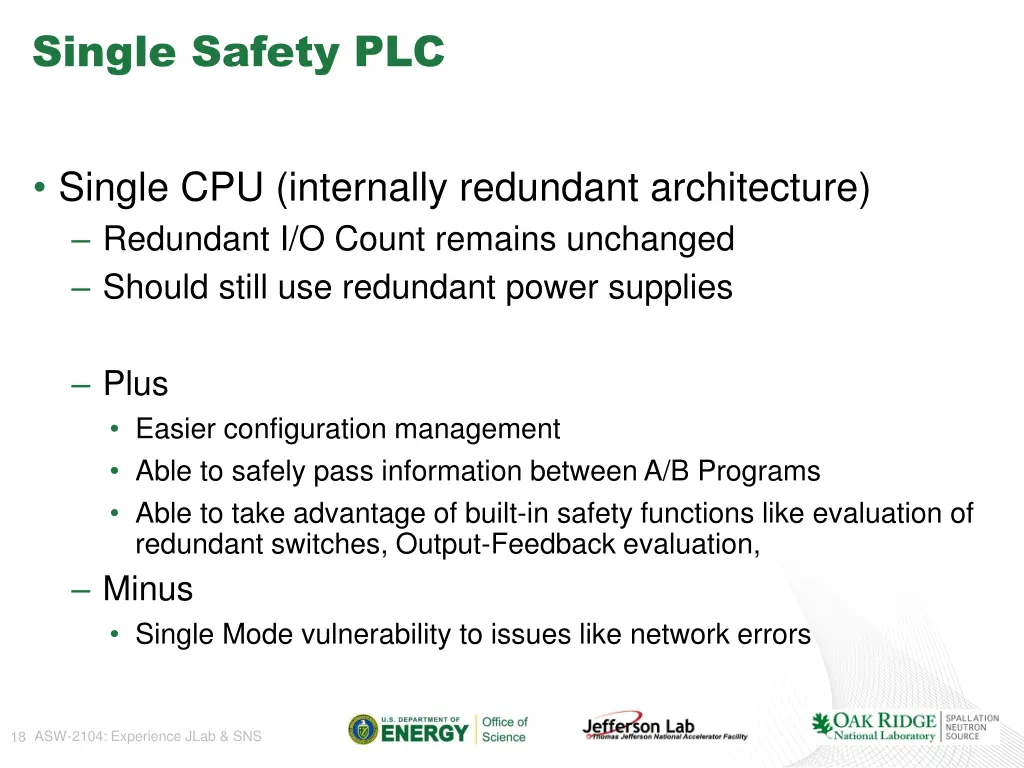 single safety plc