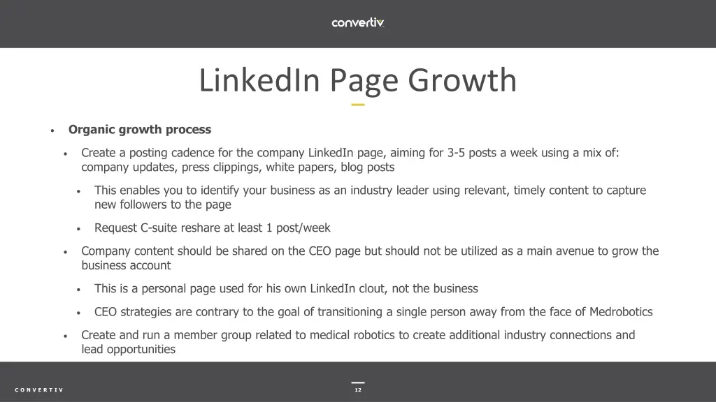 linkedin page growth