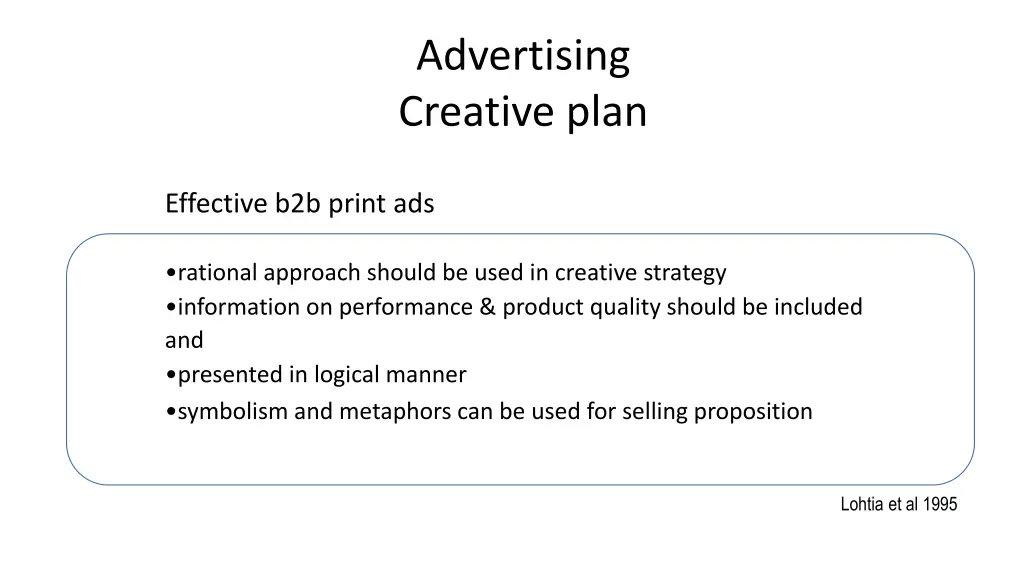 advertising creative plan