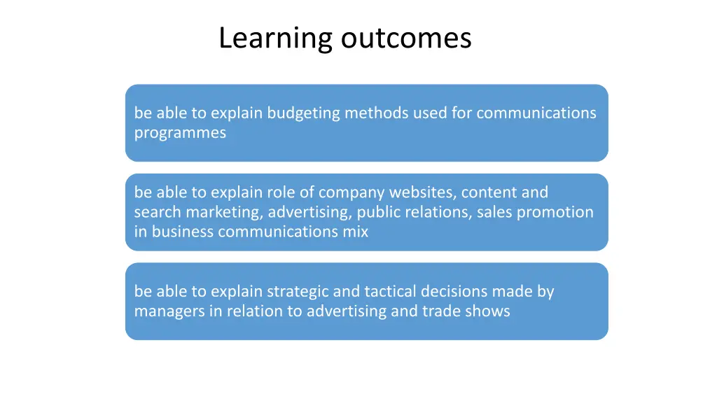 learning outcomes 1