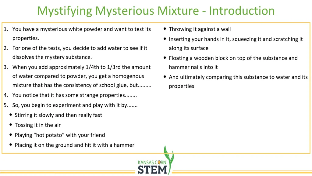 mystifying mysterious mixture introduction