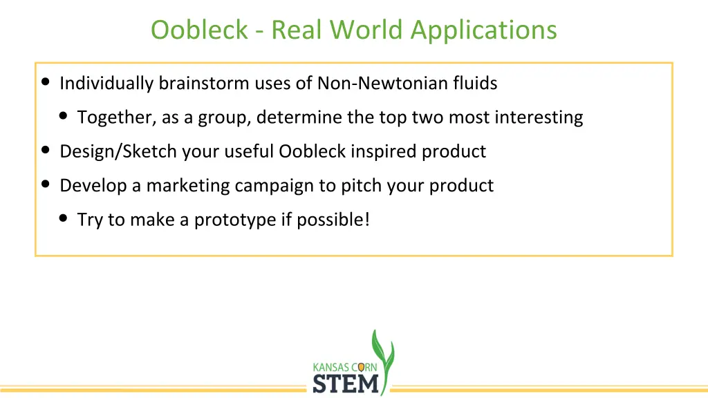 oobleck real world applications