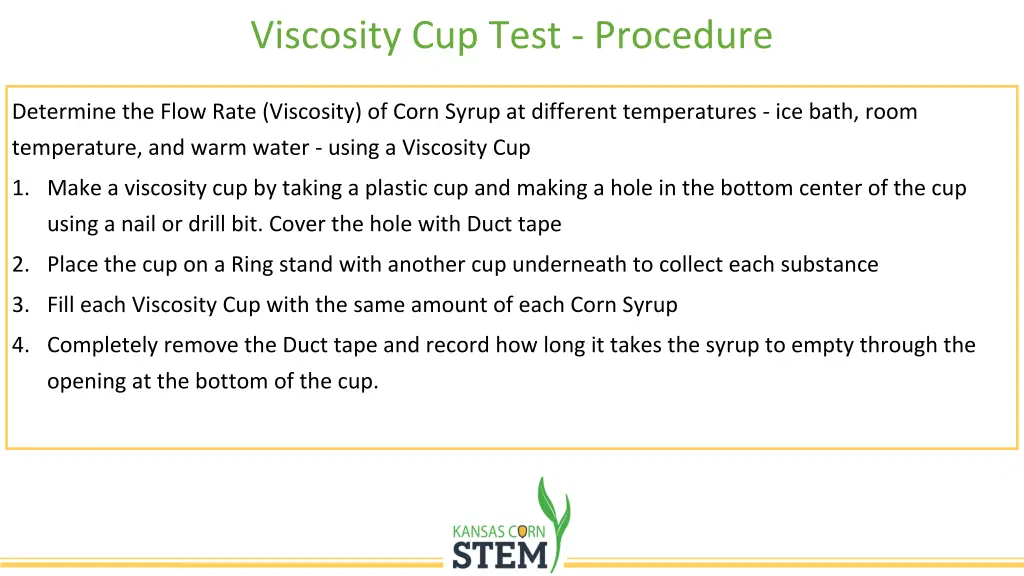 viscosity cup test procedure