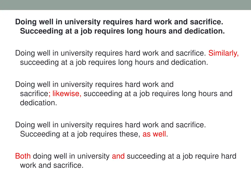 doing well in university requires hard work