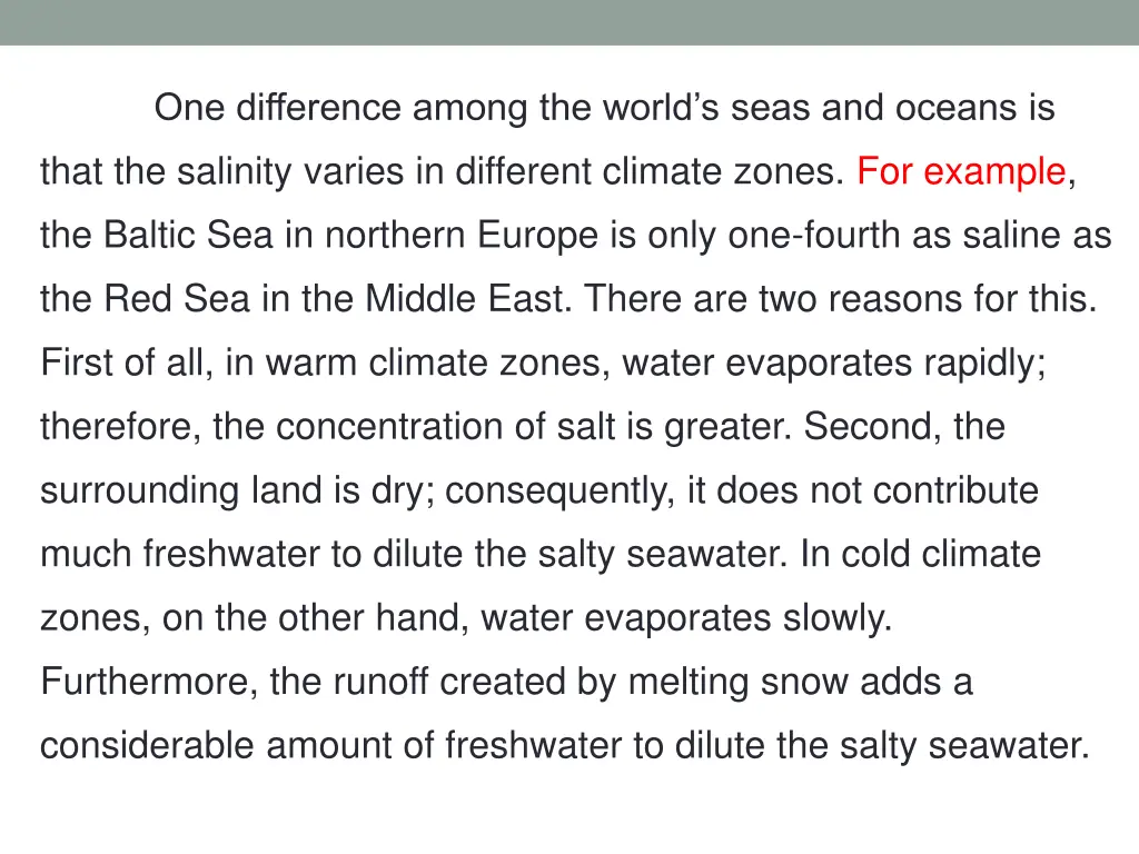 one difference among the world s seas and oceans 1