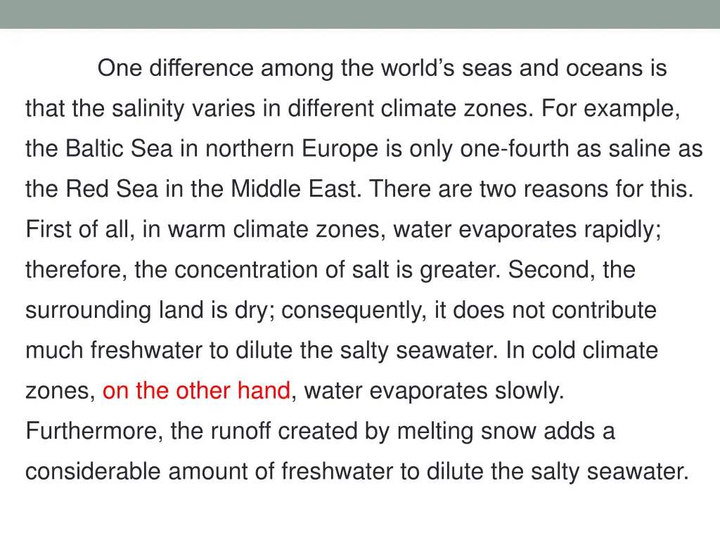 one difference among the world s seas and oceans 6