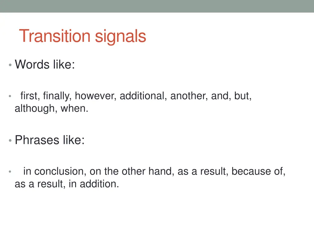 transition signals