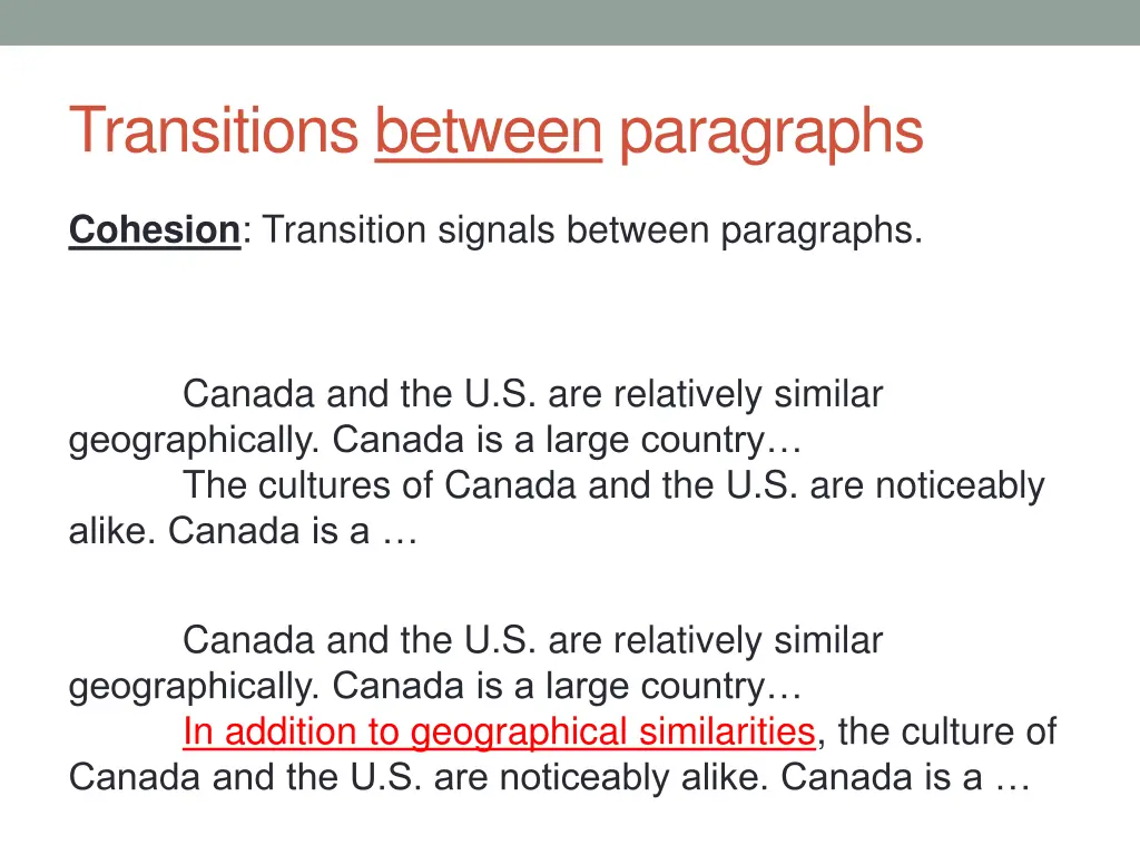 transitions between paragraphs