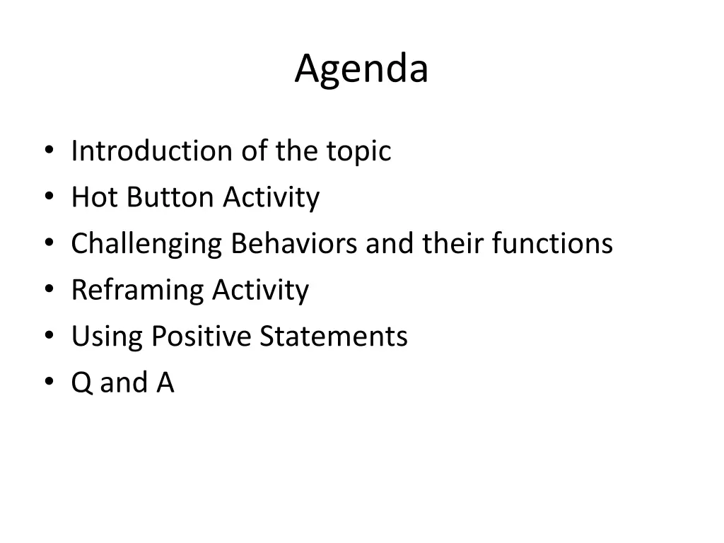 agenda