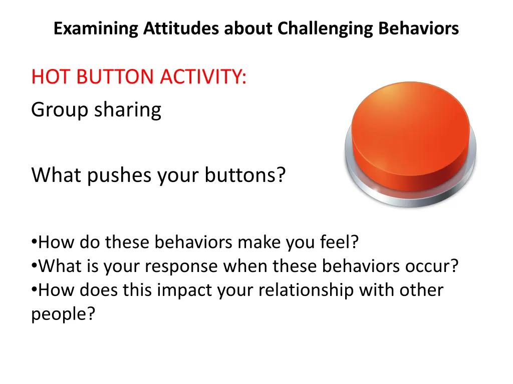 examining attitudes about challenging behaviors