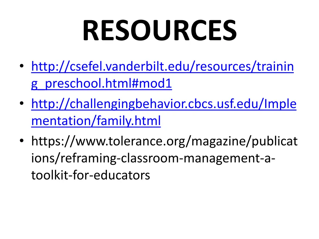 resources