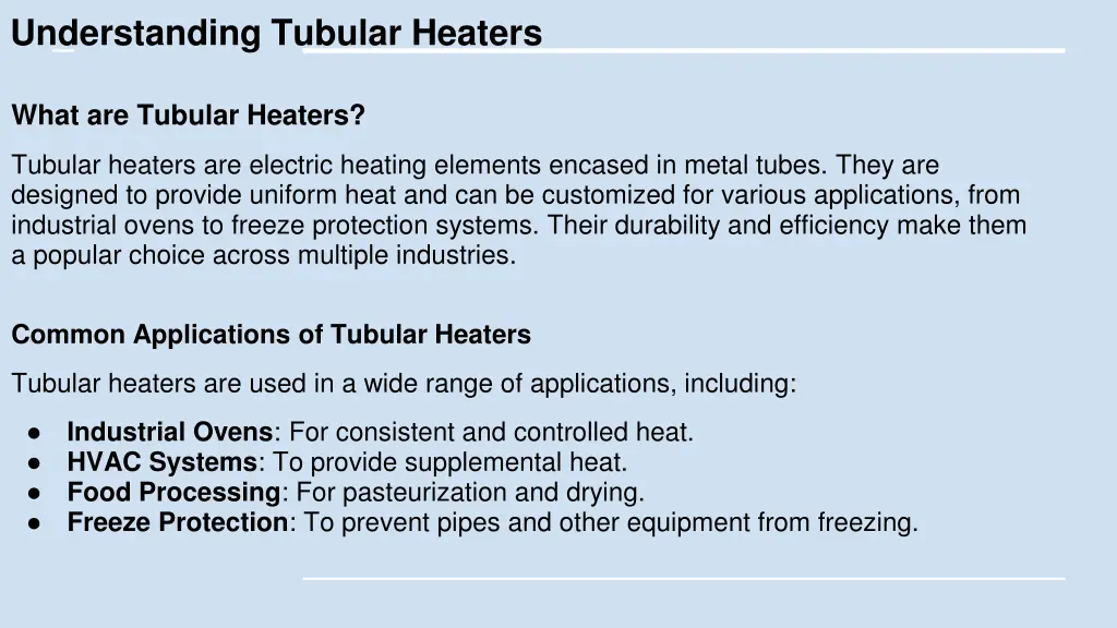 understanding tubular heaters