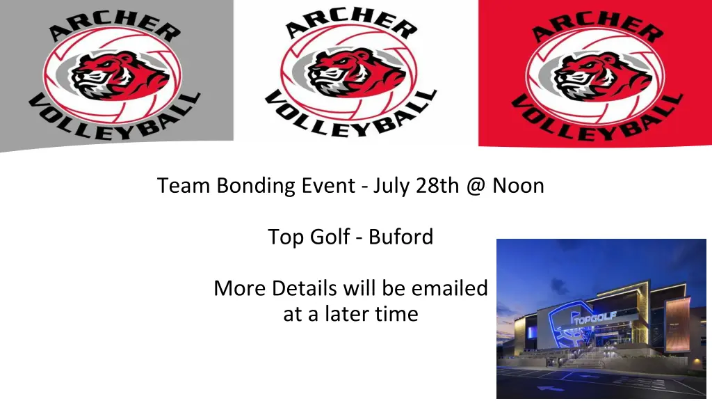 team bonding event july 28th @ noon