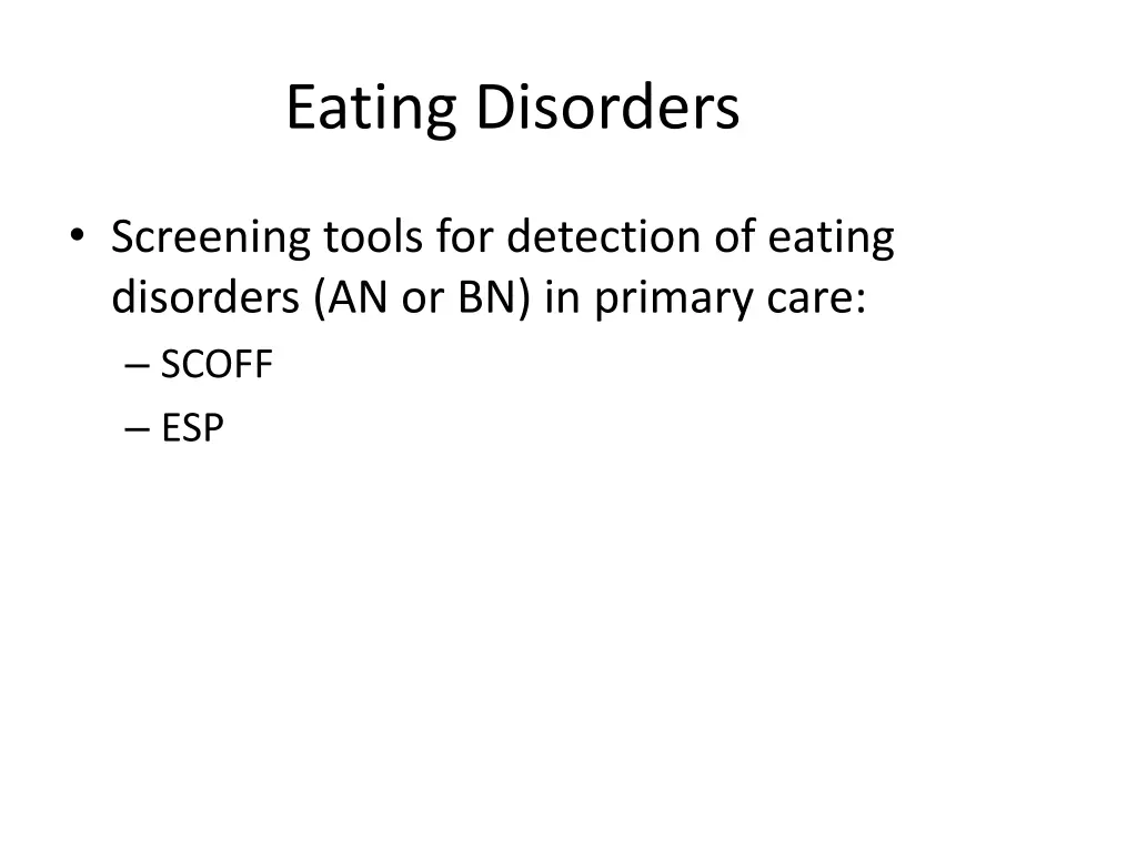 eating disorders