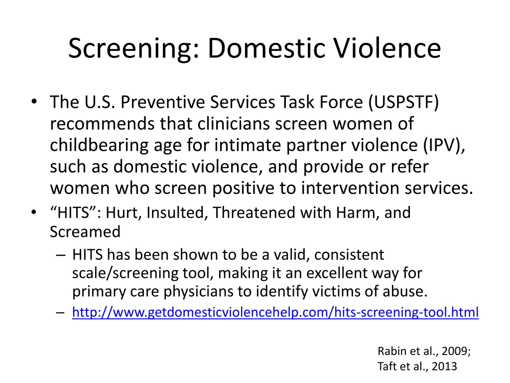 screening domestic violence