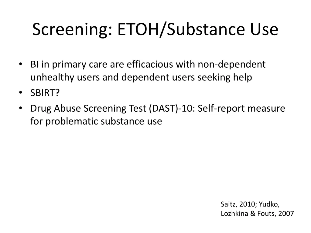 screening etoh substance use