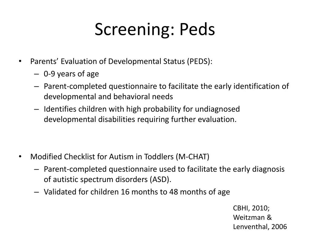 screening peds