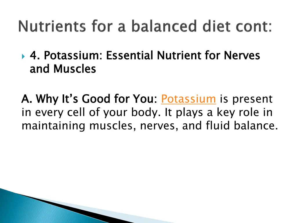 4 potassium essential nutrient for nerves