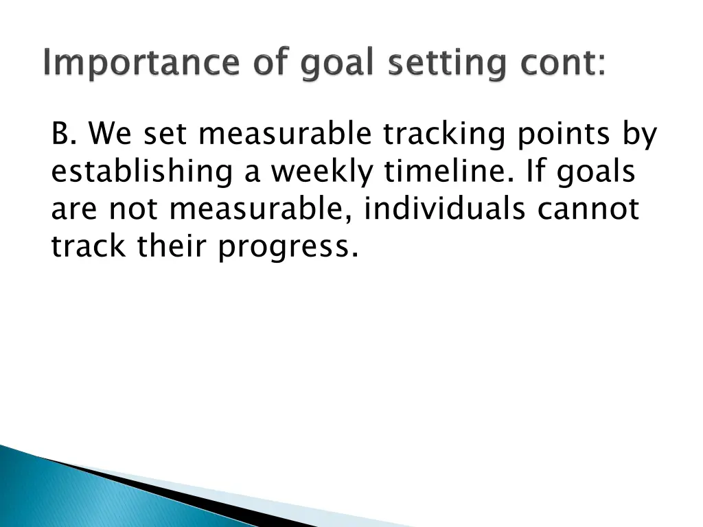 b we set measurable tracking points