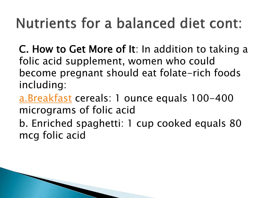 c how to get more of it folic acid supplement