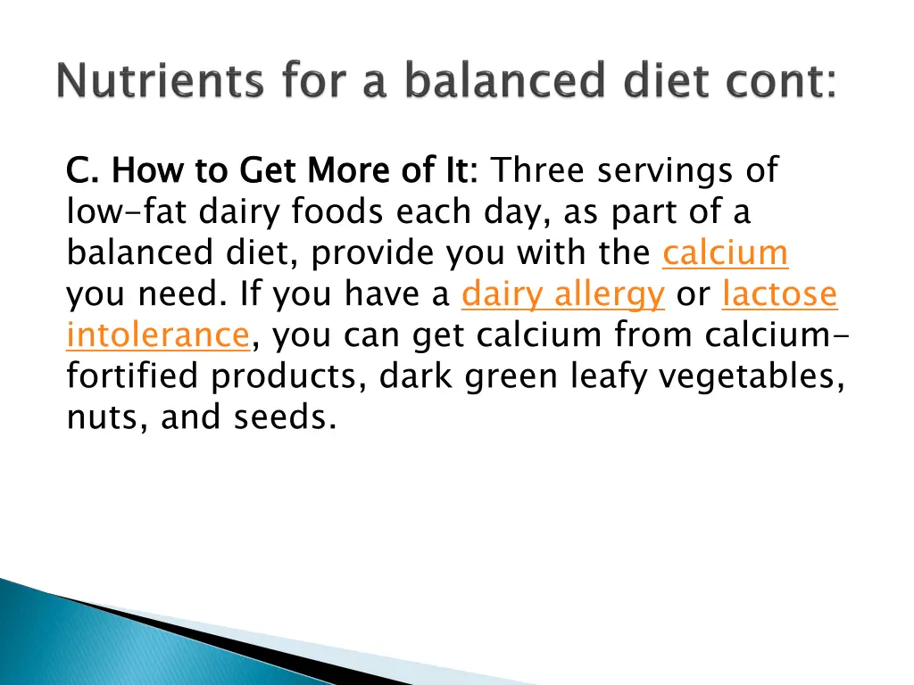 c how to get more of it low fat dairy foods each