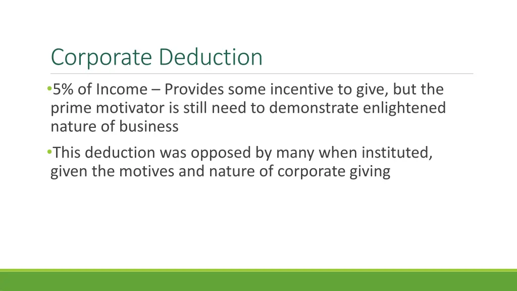 corporate deduction 5 of income provides some