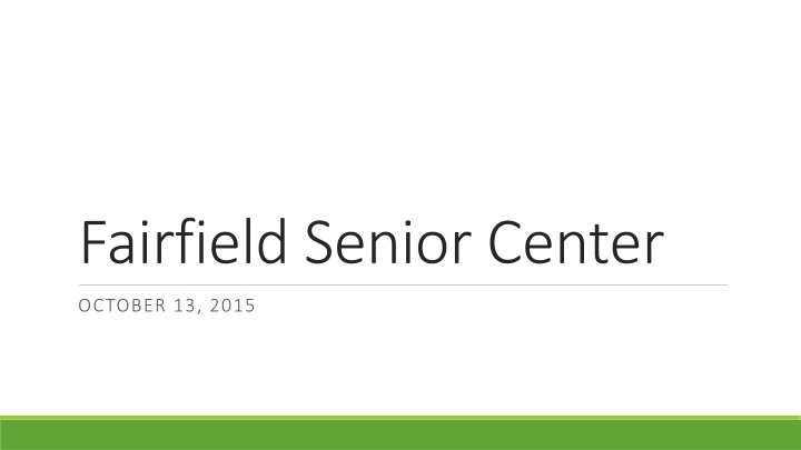 fairfield senior center