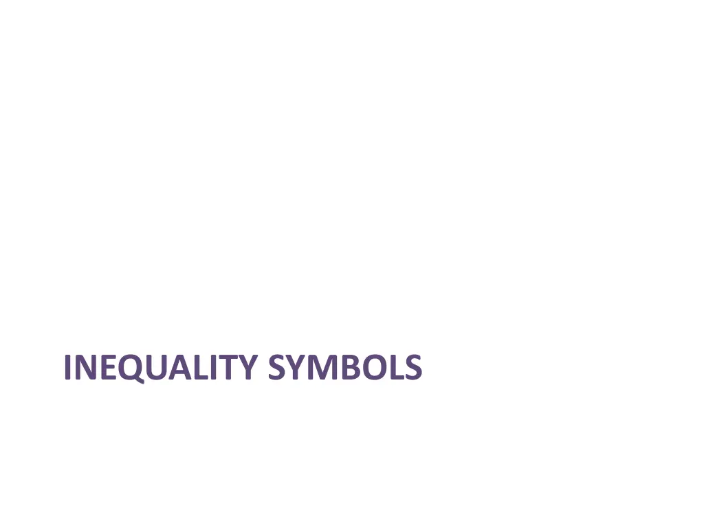 inequality symbols