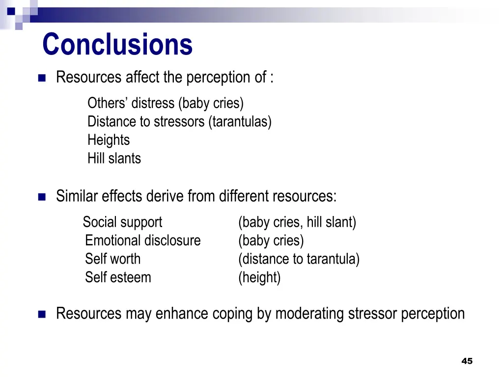 conclusions resources affect the perception