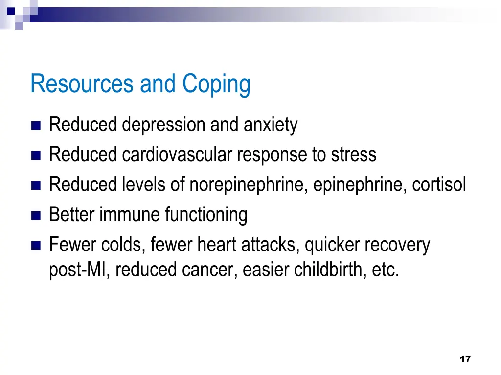 resources and coping